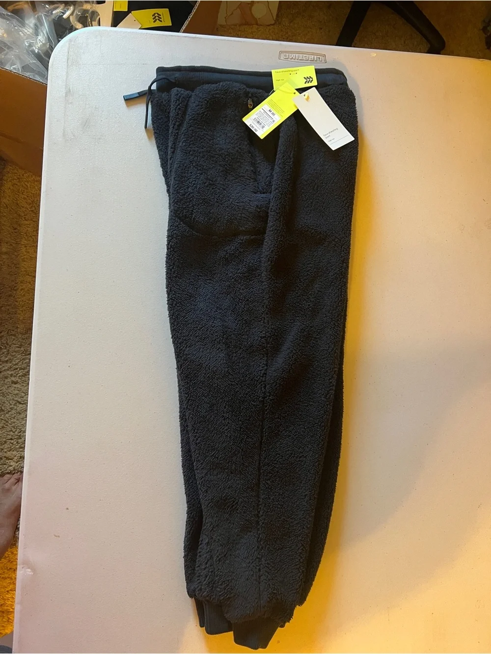 Cozy Fleece Drawstring Jogger Pants - Black